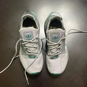 Gray and Green Adidas NMD Sneakers Size 7
